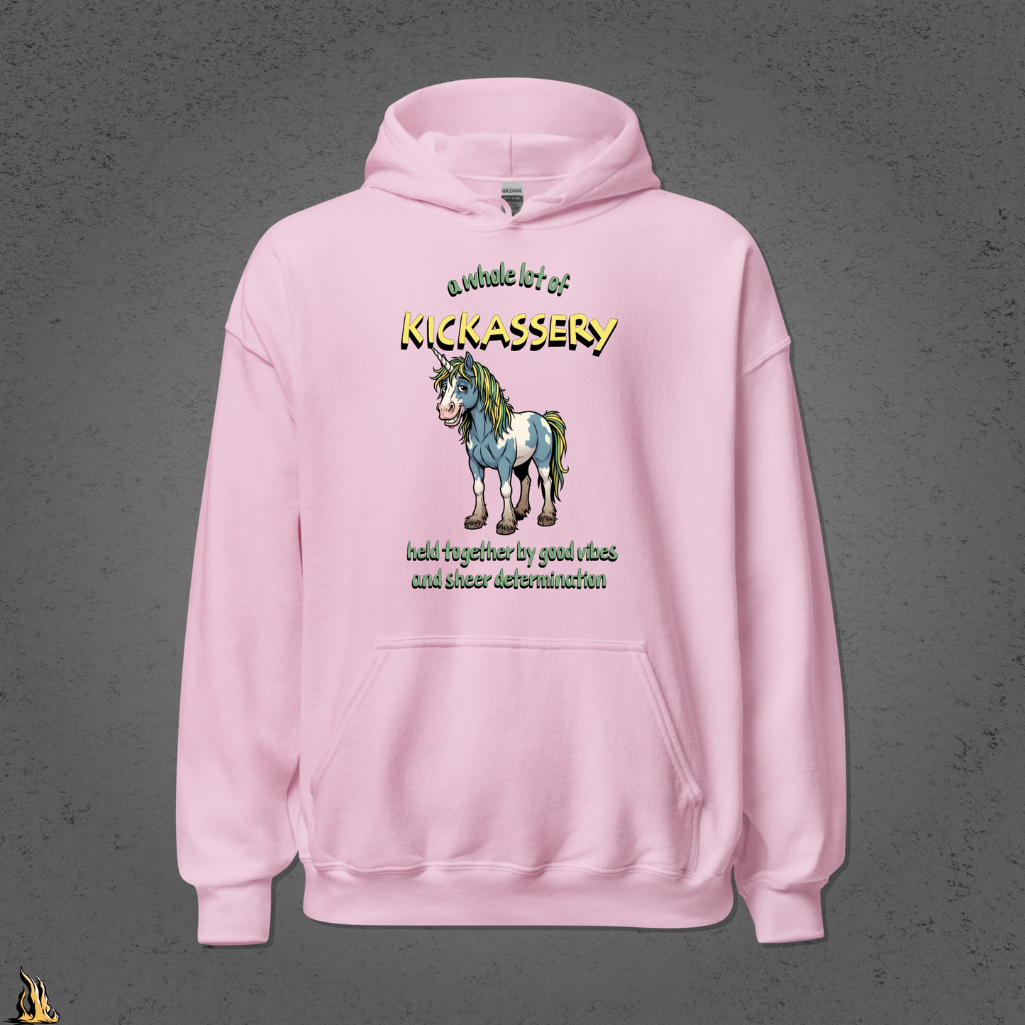 Kickassery, Good Vibes & Petty Spite - Funny Unicorn Unisex Hoodie