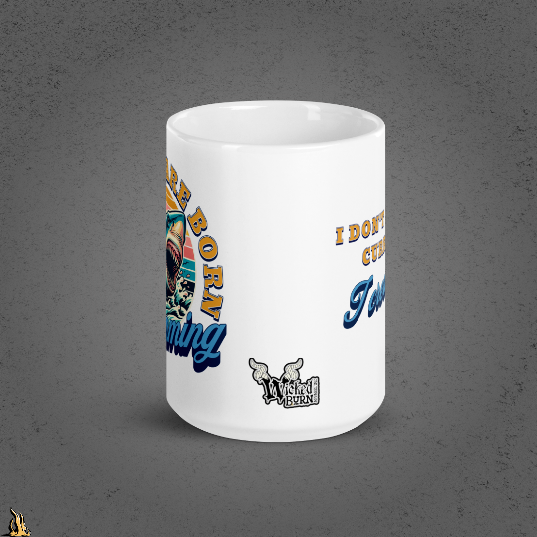 Sharks are Born Swimming - Vintage Great White Shark Graphic Mug