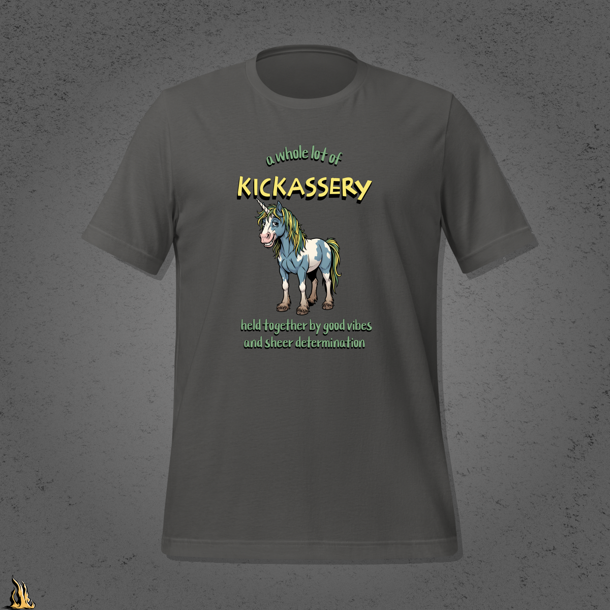 Kickassery, Good Vibes & Petty Spite - Funny Unicorn Unisex T-Shirt