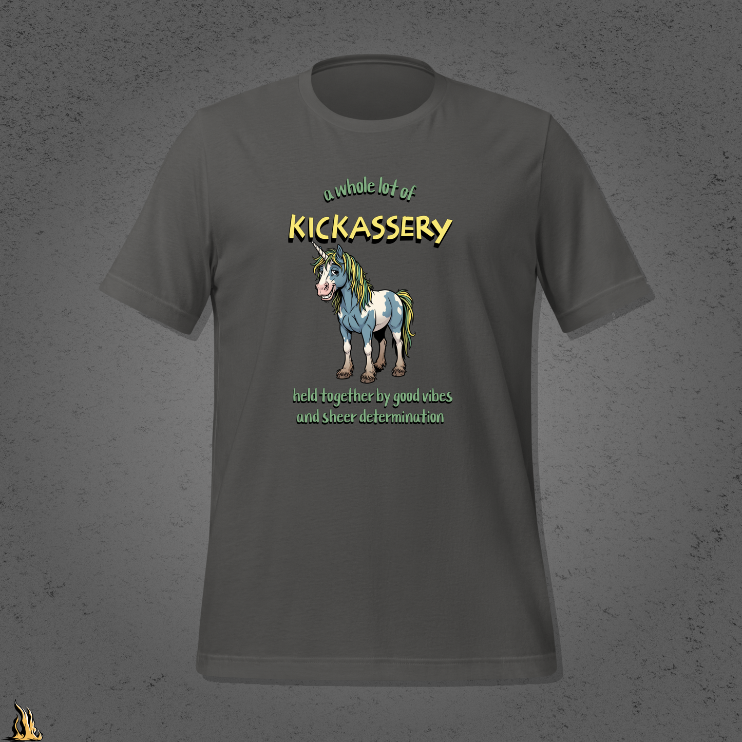 Kickassery, Good Vibes & Petty Spite - Funny Unicorn Unisex T-Shirt