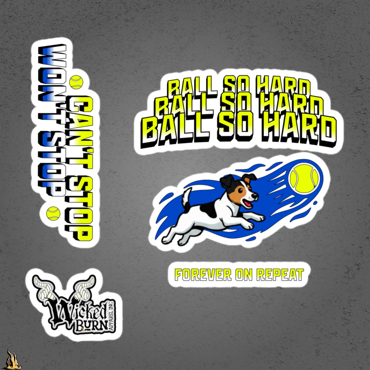 Ball So Hard Sticker Pack | Funny Dog & 90s Throwback Stickers