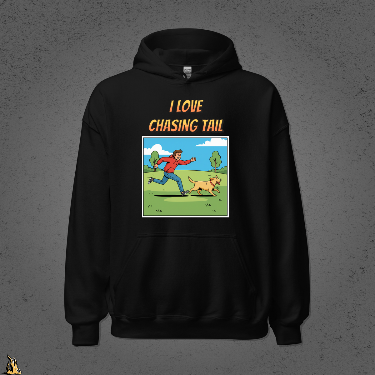I Love Chasing Tail Unisex Hoodie – Funny Dog & Tennis Ball Bunnyhug
