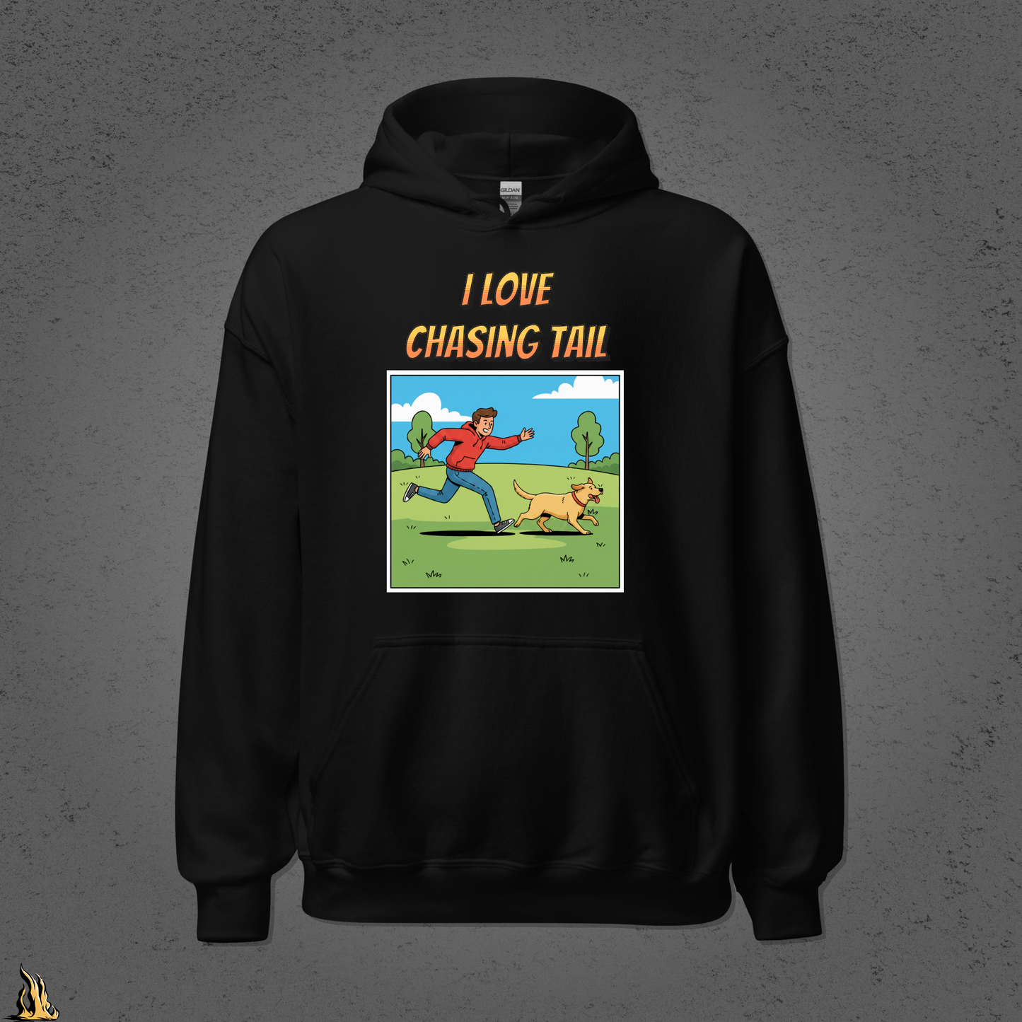 I Love Chasing Tail Unisex Hoodie – Funny Dog & Tennis Ball Bunnyhug