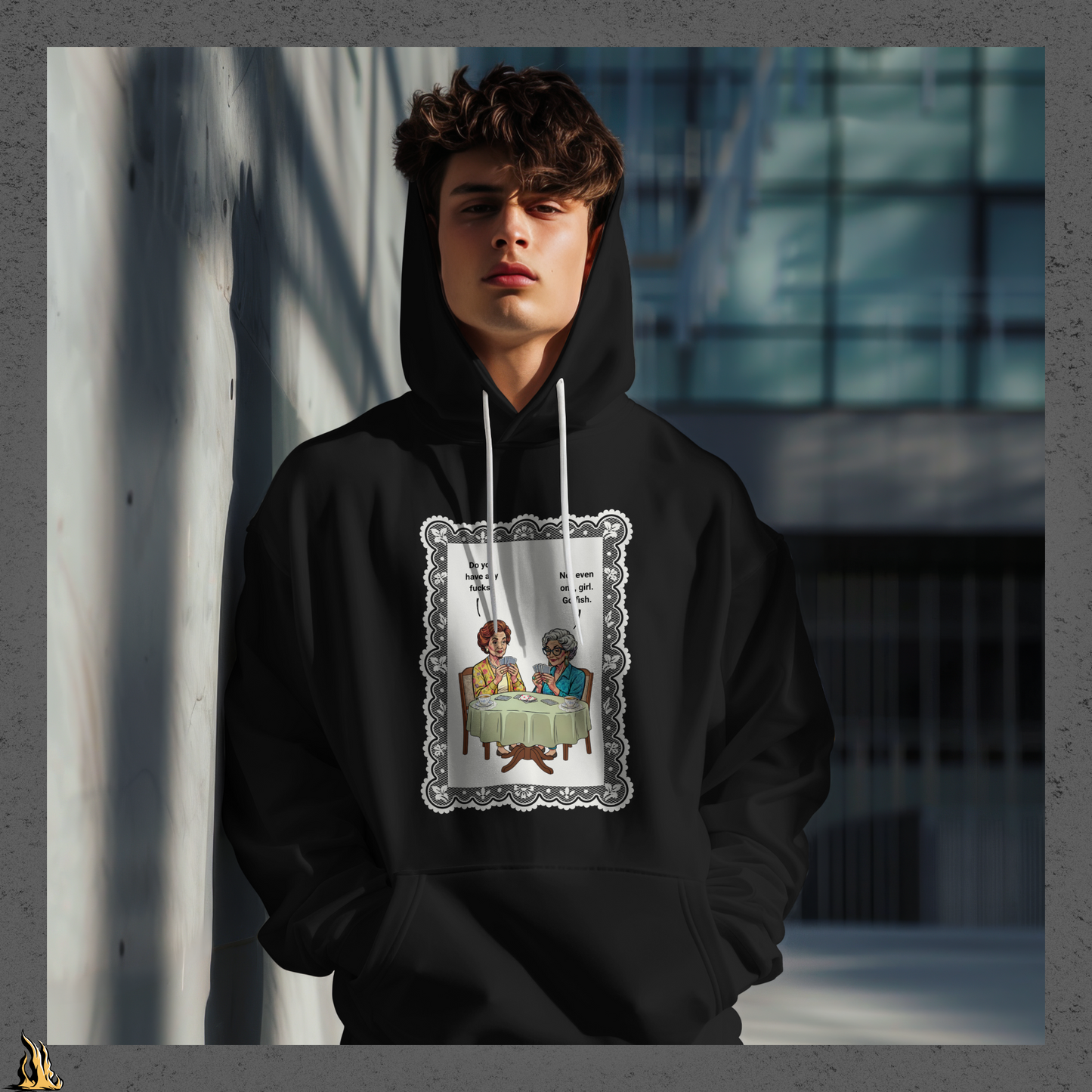 Go Fish Hoodie — No Fucks Given Card Game Unisex Bunnyhug