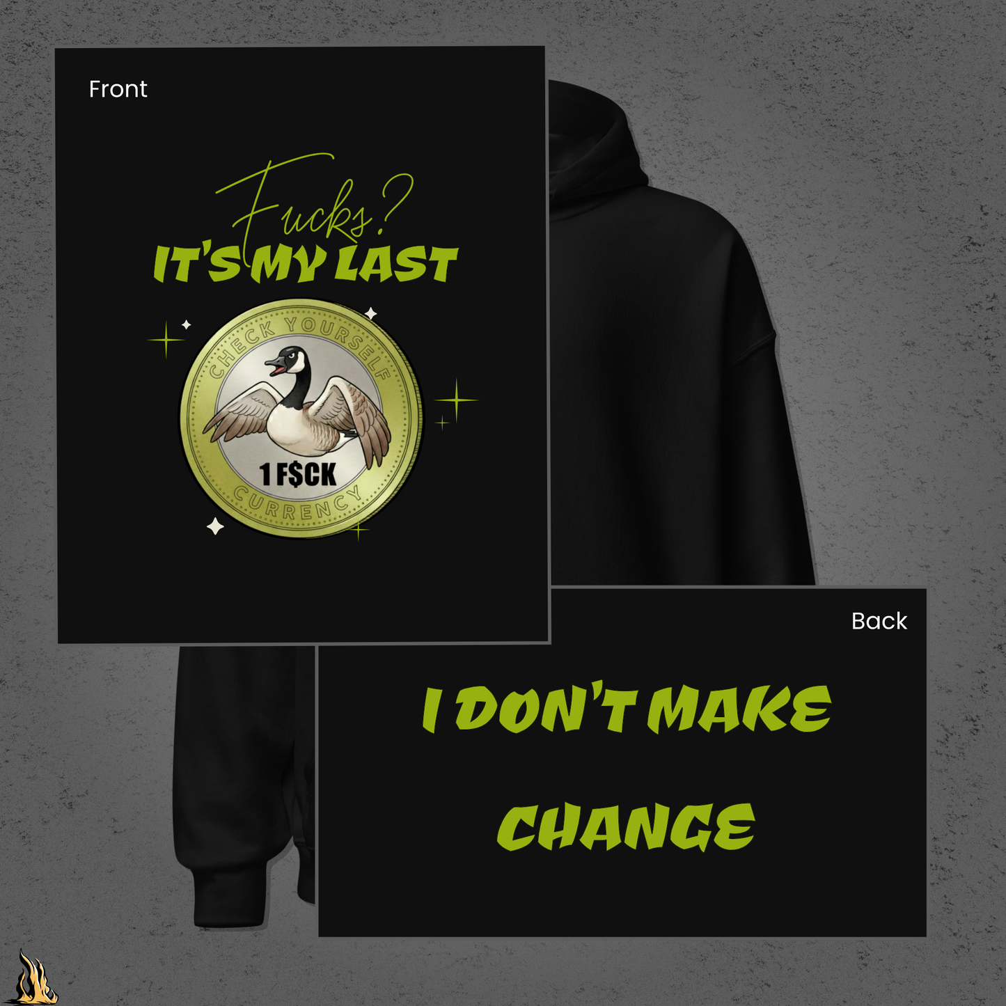 Fucks? It’s My Last — Check Yourself Currency Sarcastic Goose Hoodie