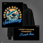 Sharks are Born Swimming - Vintage Great White Shark Graphic Unisex Hoodie 4