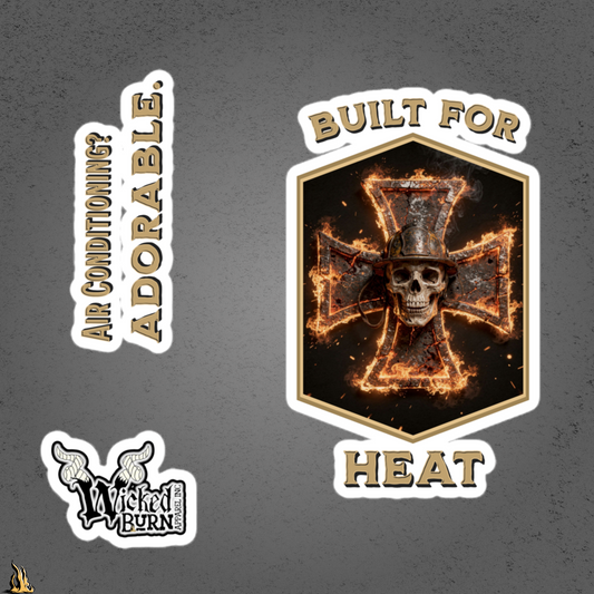 Built for Heat – Funny Firefighter Sticker Pack