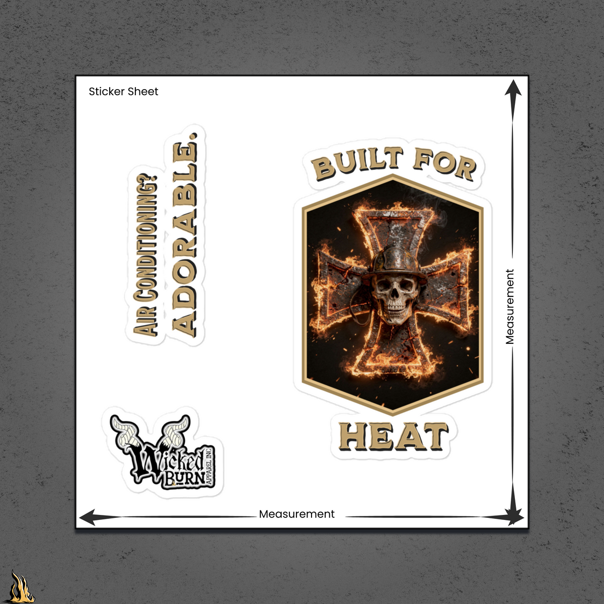 Built for Heat – Funny Firefighter Sticker Pack