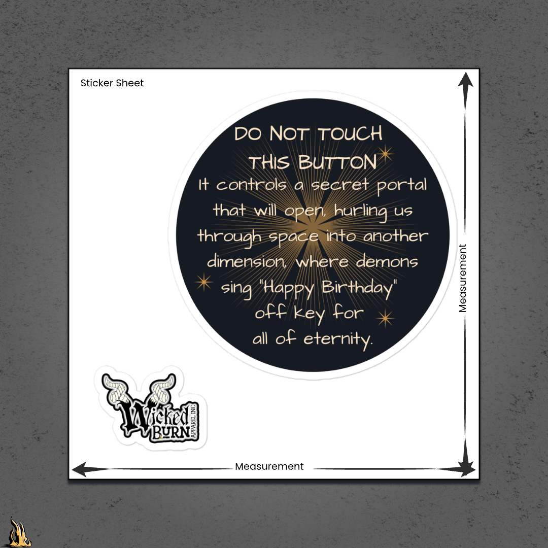 Do Not Touch This Button Sticker