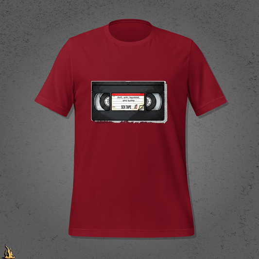 Pull, Aim, Squeeze, Sweep – Fire Safety Sex Tape T-Shirt