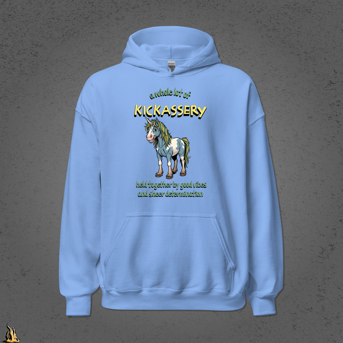 Kickassery, Good Vibes & Petty Spite - Funny Unicorn Unisex Hoodie