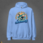 Sharks are Born Swimming - Vintage Great White Shark Graphic Unisex Hoodie 11