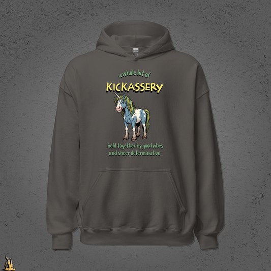 Kickassery, Good Vibes & Petty Spite - Funny Unicorn Unisex Hoodie