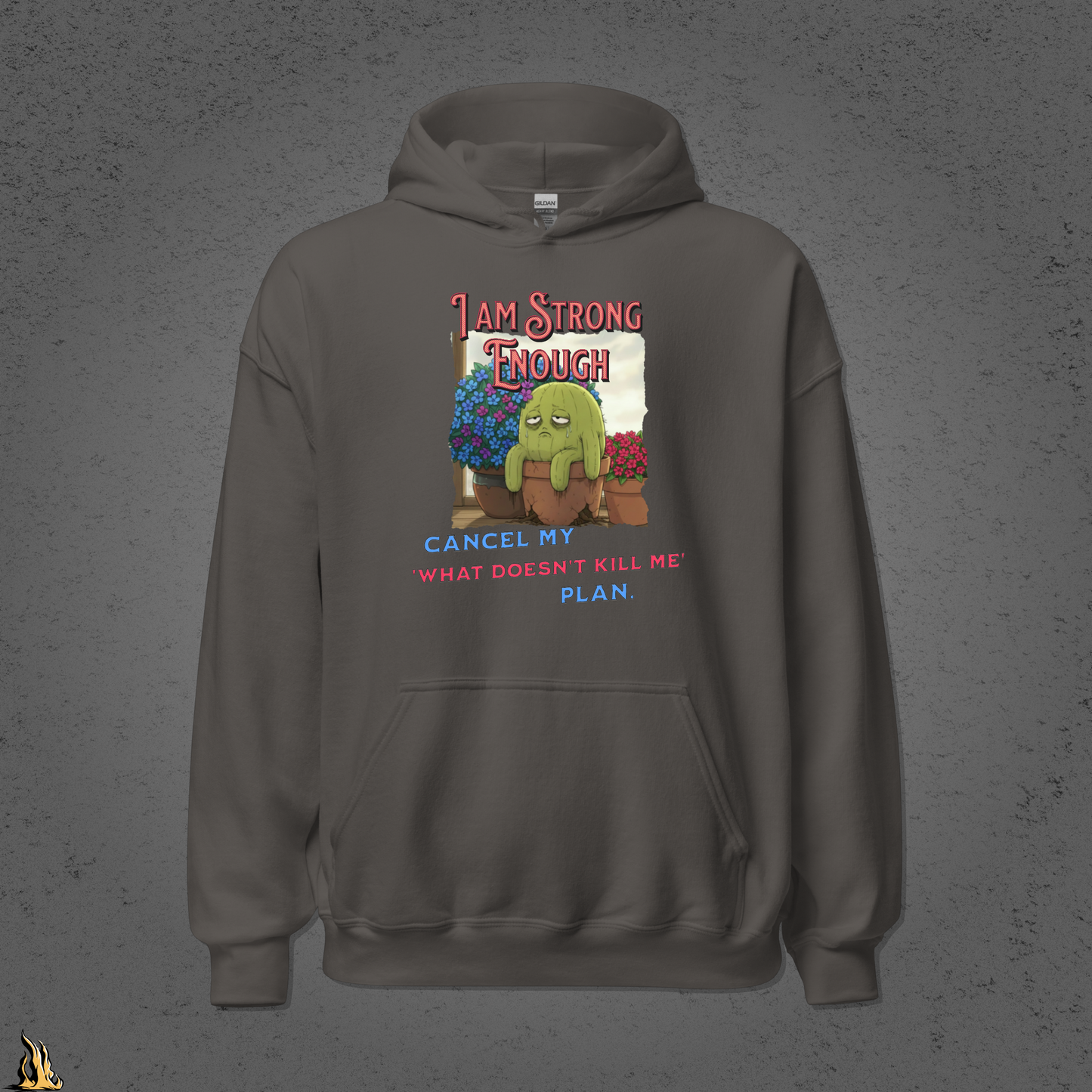 Comfortable & Unbothered Plan — Funny Exhausted Cactus Hoodie