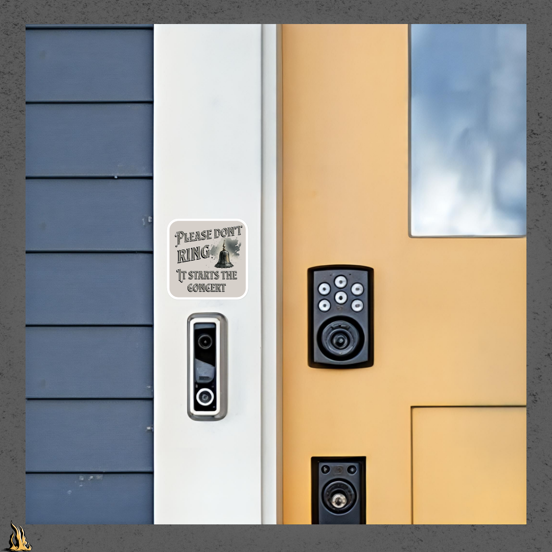 Please Don't Ring It Starts the Concert Funny Doorbell Sticker