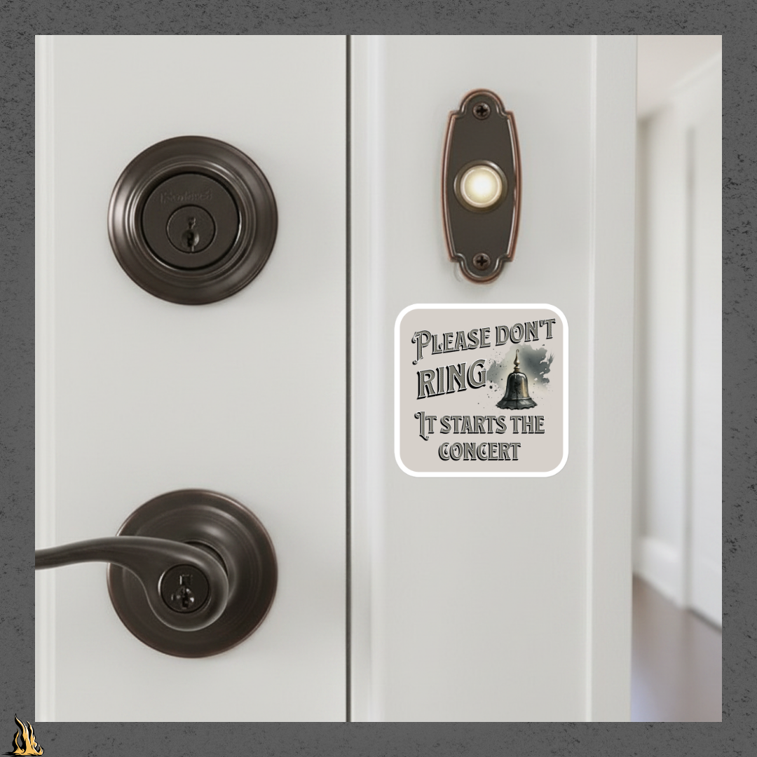 Please Don't Ring It Starts the Concert Funny Doorbell Sticker