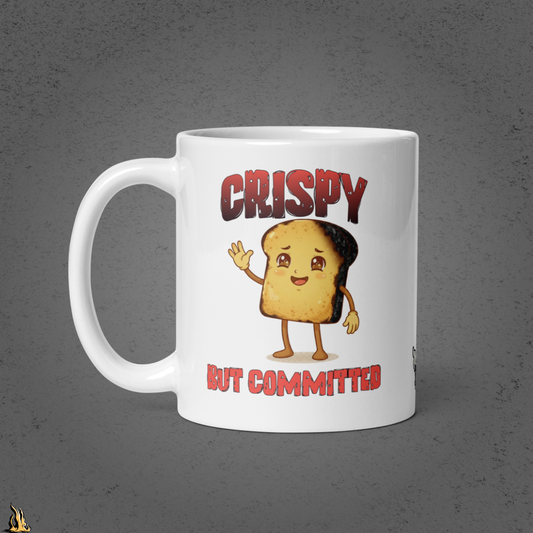 Crispy But Committed - Funny Burnt Toast Graphic Mug