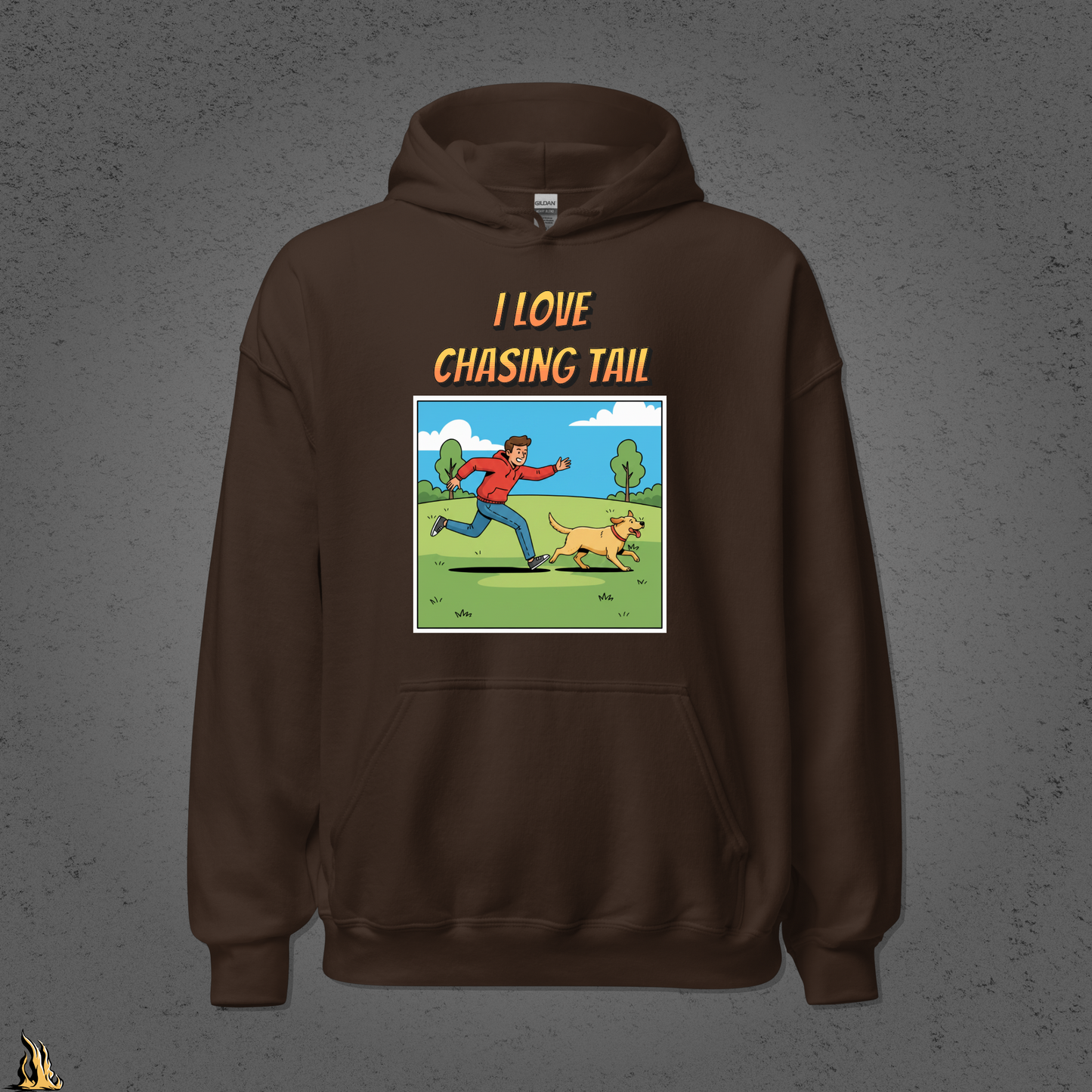 I Love Chasing Tail Unisex Hoodie – Funny Dog & Tennis Ball Bunnyhug