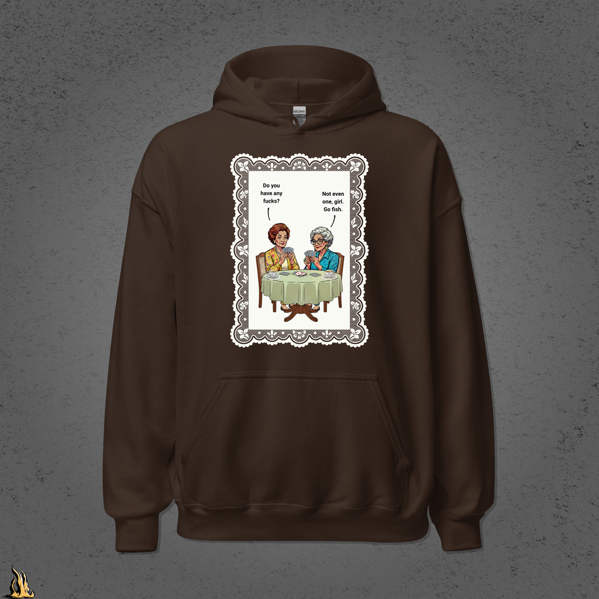 Go Fish Hoodie — No Fucks Given Card Game Unisex Bunnyhug