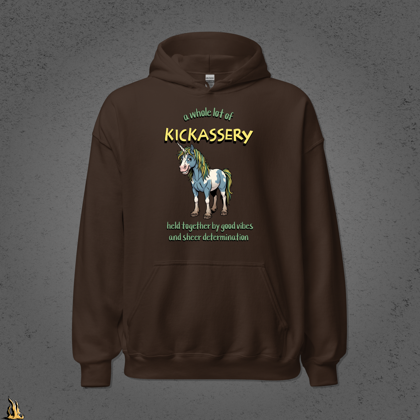 Kickassery, Good Vibes & Petty Spite - Funny Unicorn Unisex Hoodie