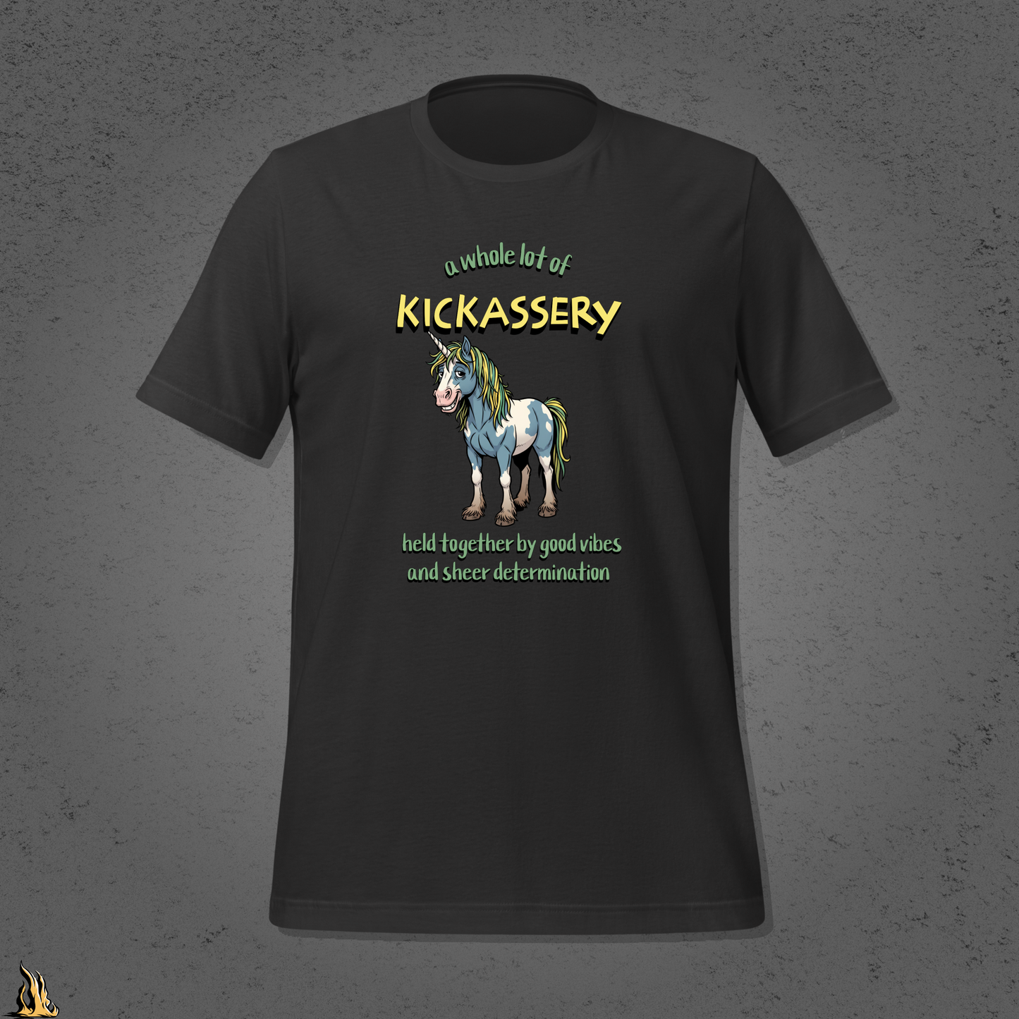 Kickassery, Good Vibes & Petty Spite - Funny Unicorn Unisex T-Shirt