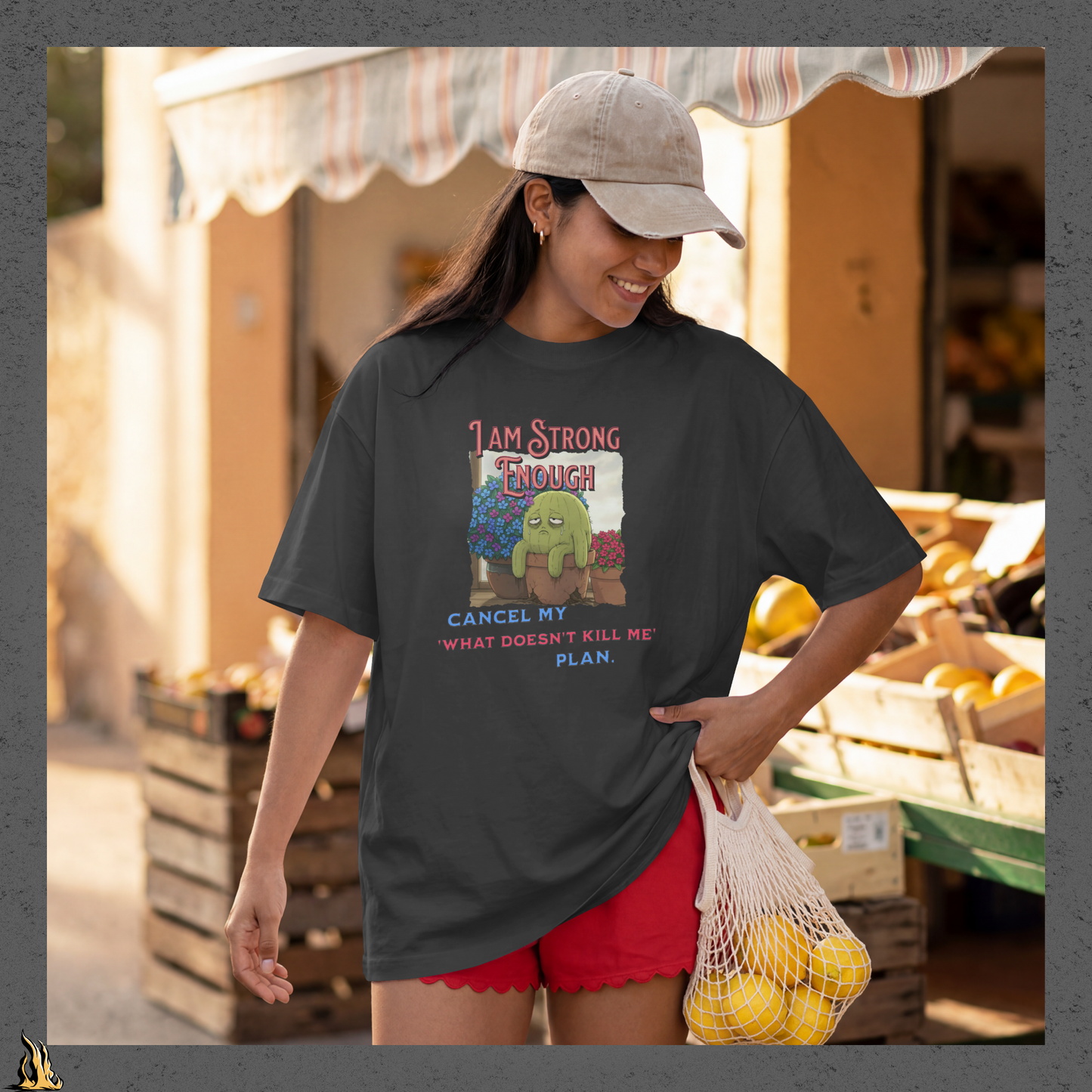 Strong Enough — Comfortable & Unbothered Plan Funny Cactus T-Shirt