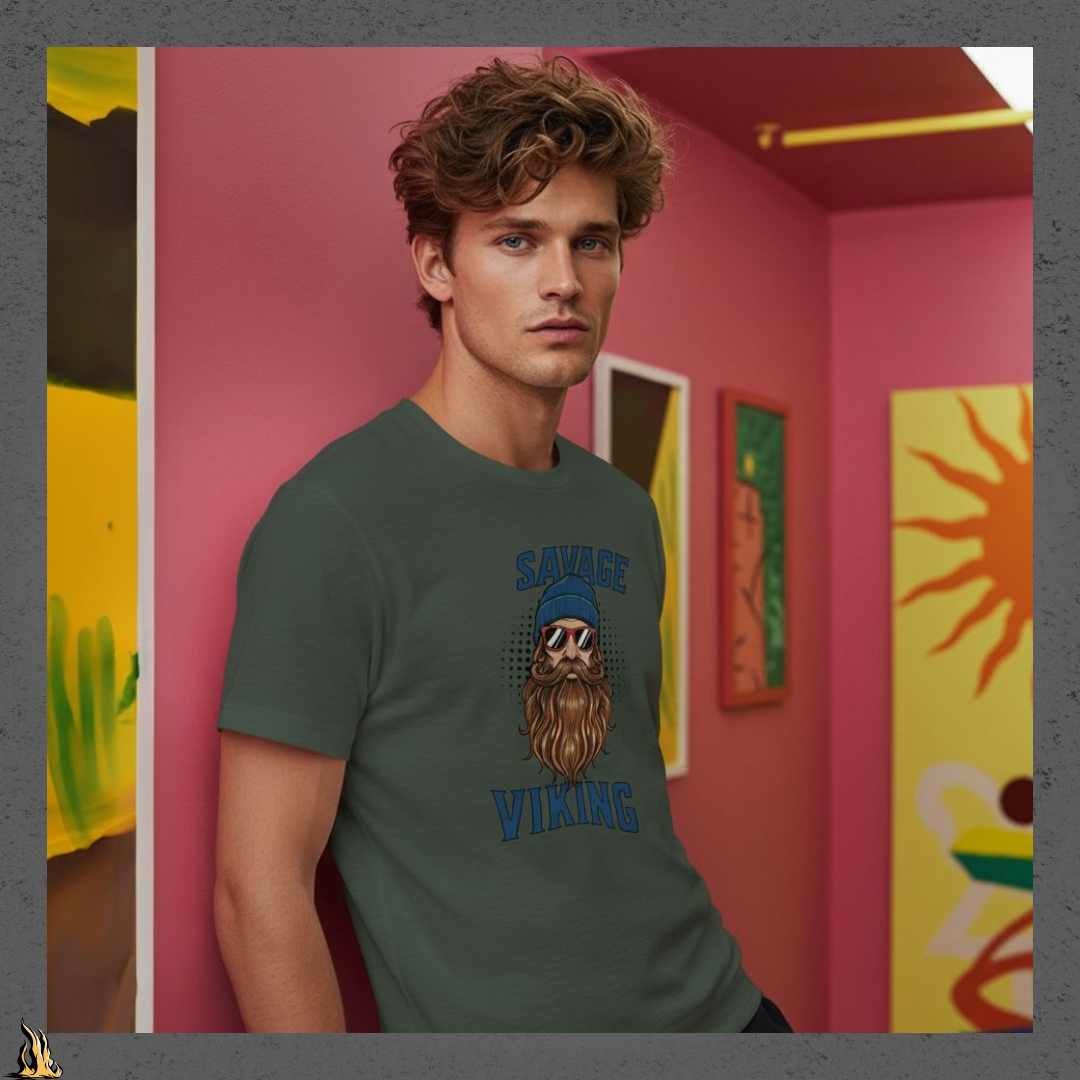 Savage Viking Graphic Unisex T-Shirt – Frostfire Edition
