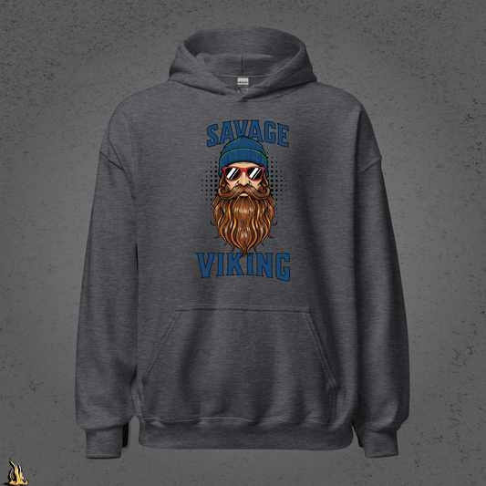 Savage Viking Graphic Unisex Hoodie – Frostfire Edition