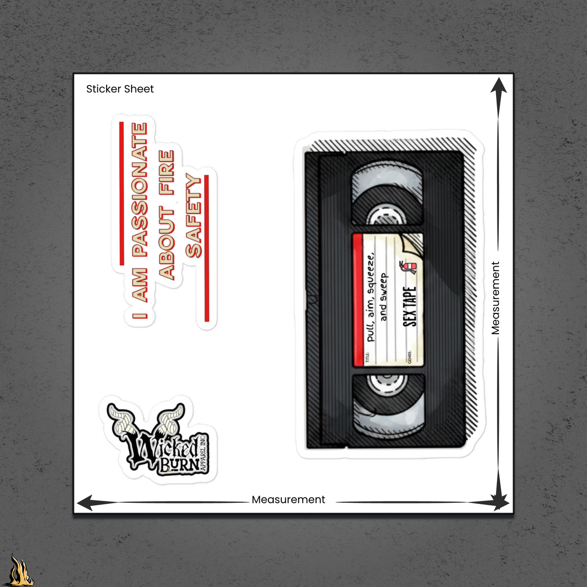 Pull, Aim, Squeeze, Sweep – Fire Safety Sex Tape Sticker Pack