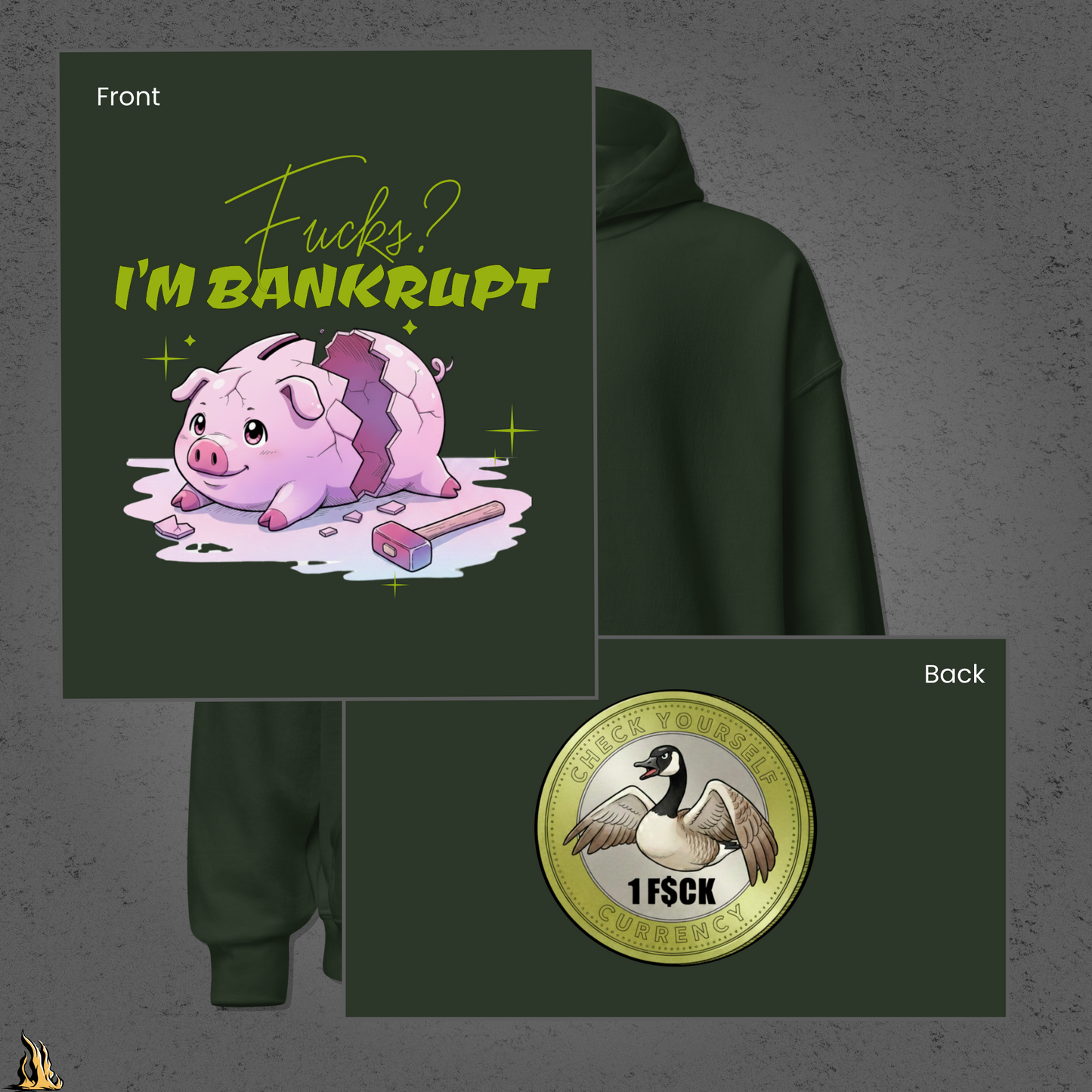 Fucks? I’m Bankrupt — Funny Sarcastic Piggy Bank Hoodie