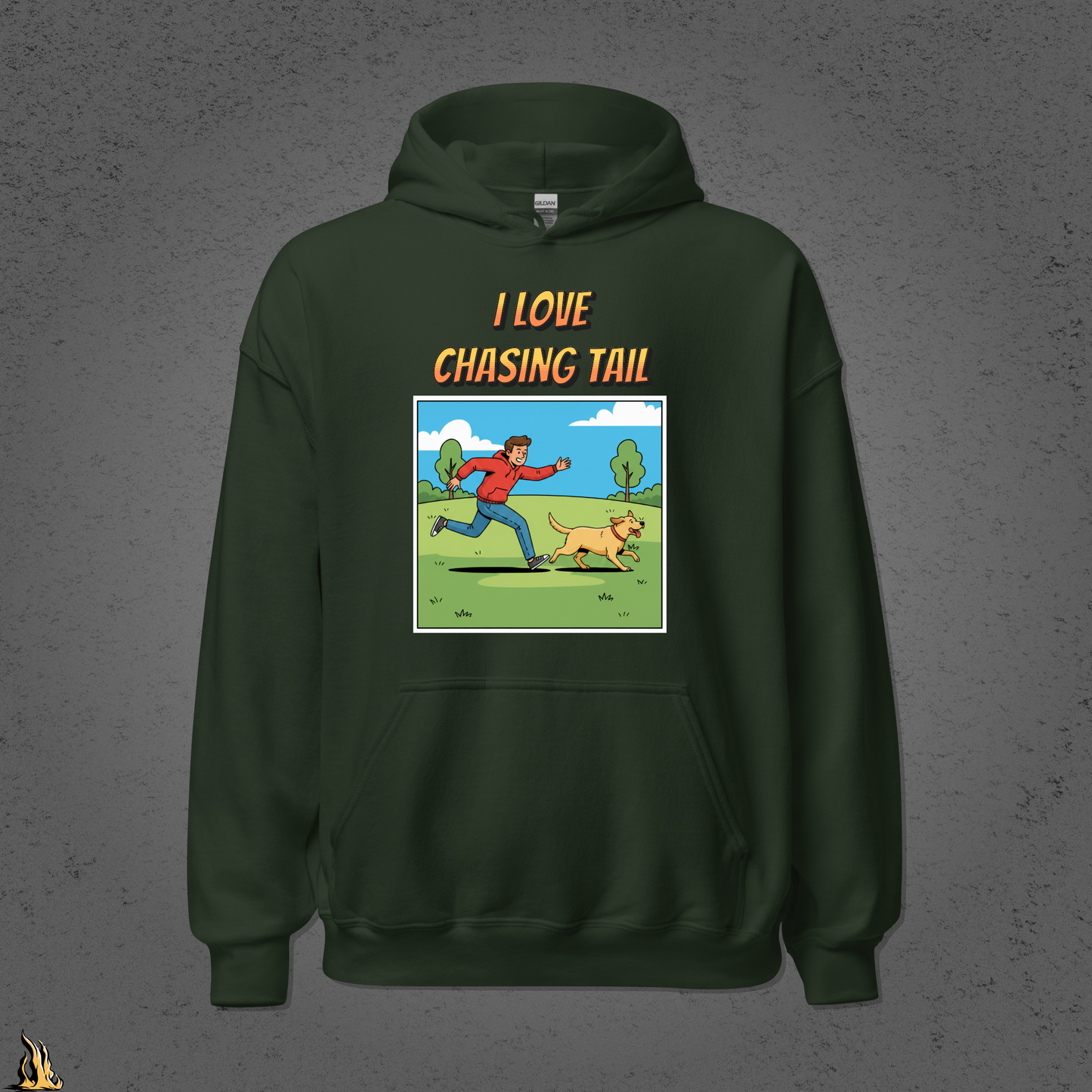 I Love Chasing Tail Unisex Hoodie – Funny Dog & Tennis Ball Bunnyhug