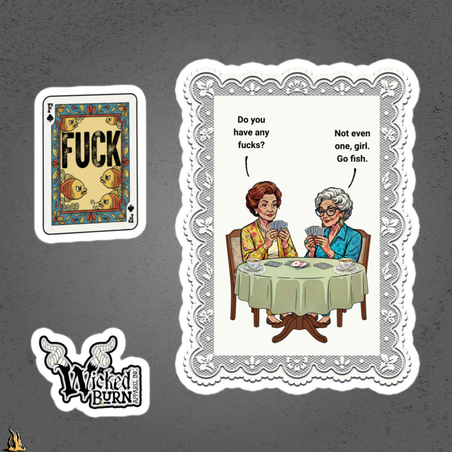 Go Fish — No Fucks Given Card Game Sticker Pack