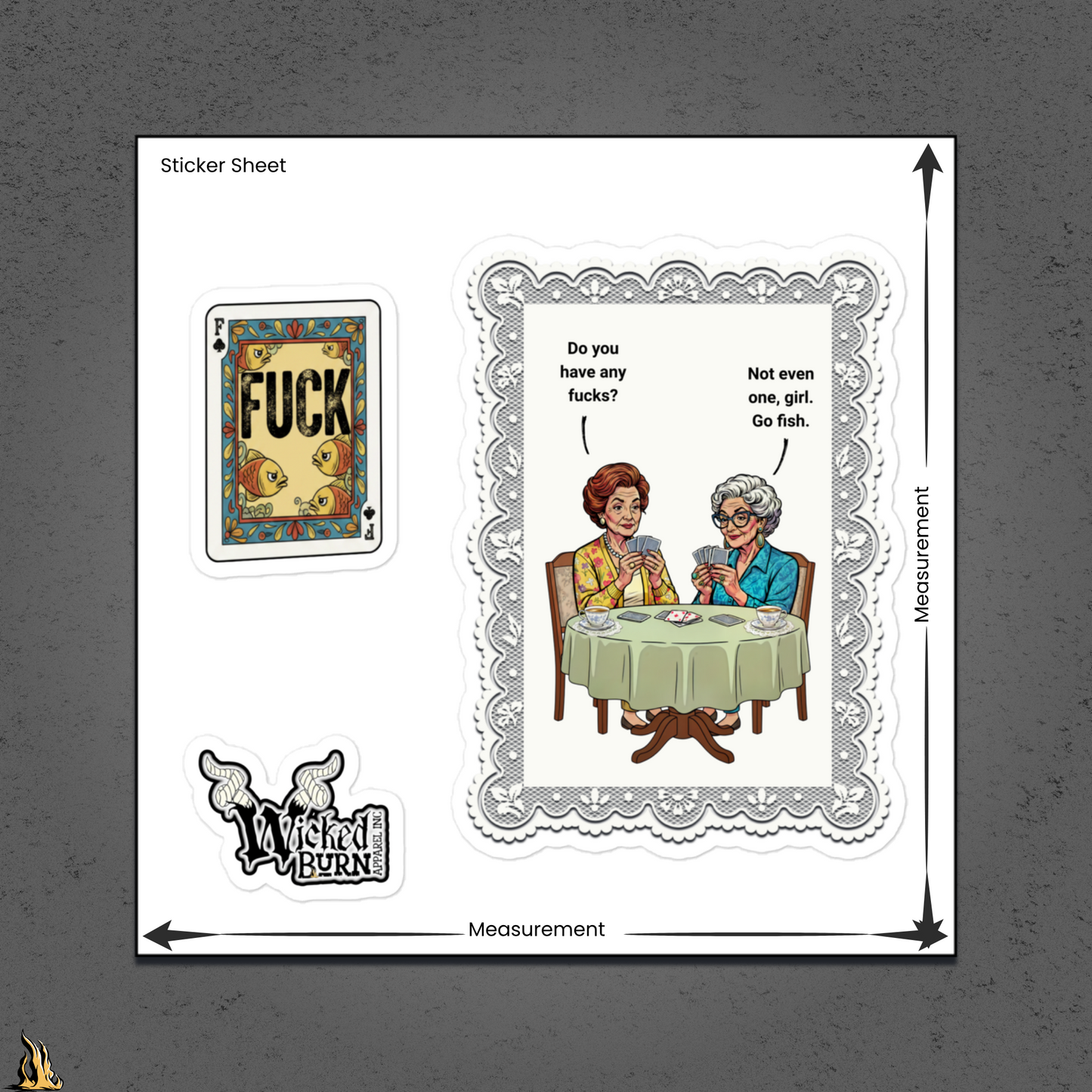 Go Fish — No Fucks Given Card Game Sticker Pack
