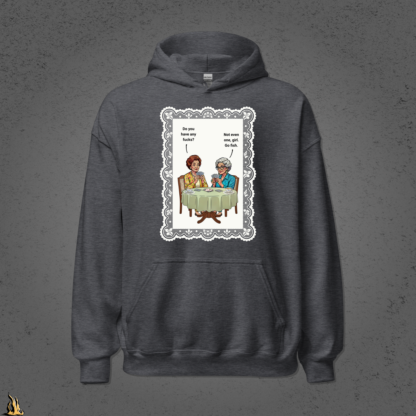 Go Fish Hoodie — No Fucks Given Card Game Unisex Bunnyhug