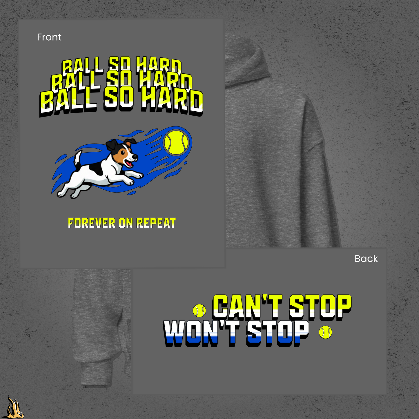 Ball So Hard Hoodie | 90s-Inspired Funny Dog Bunnyhug