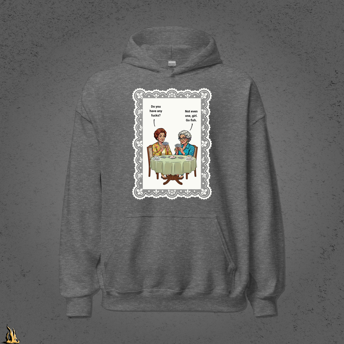Go Fish Hoodie — No Fucks Given Card Game Unisex Bunnyhug