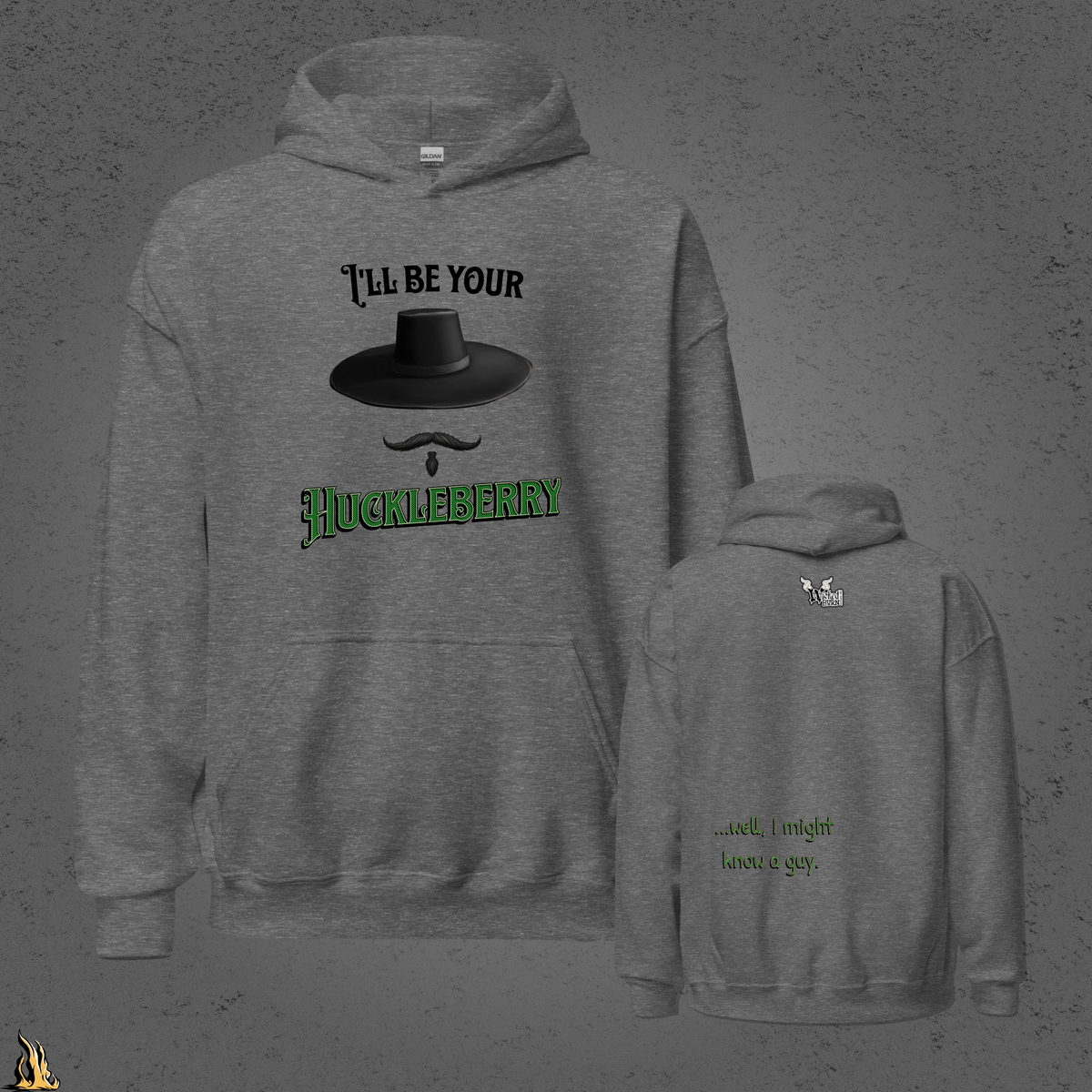I'll Be Your Huckleberry Sarcastic Cowboy Graphic Unisex Hoodie