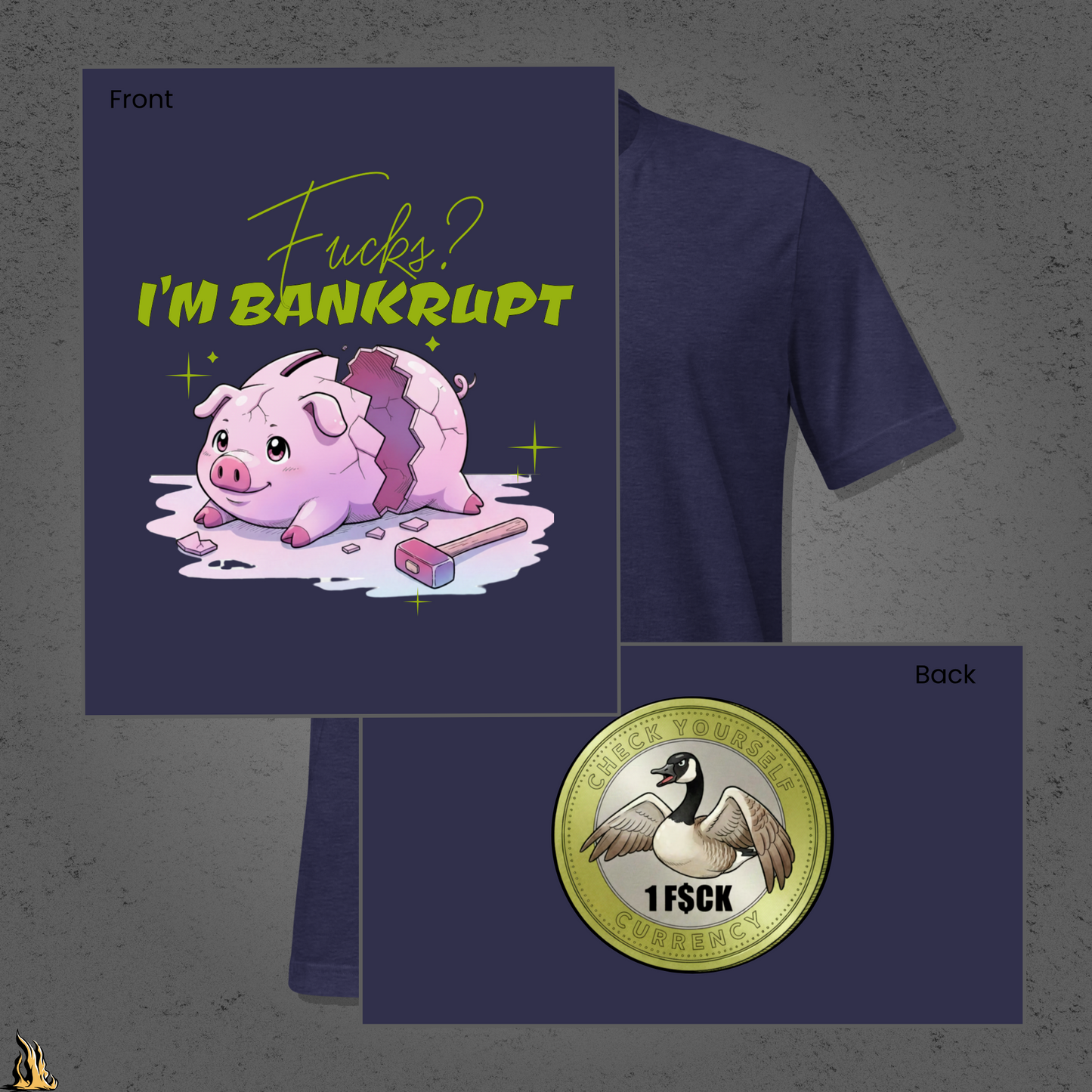 Fucks? I’m Bankrupt — Funny Sarcastic Piggy Bank T-Shirt