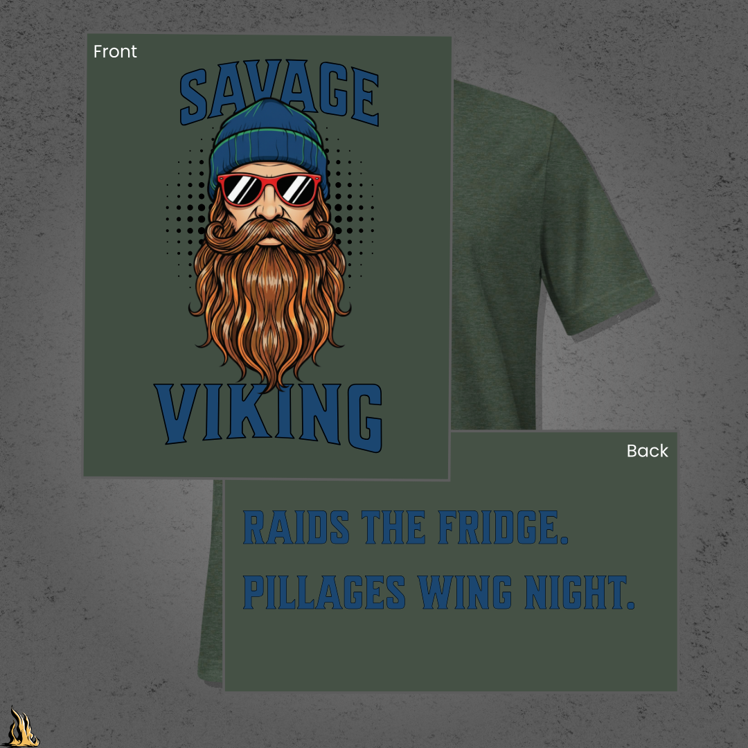 Savage Viking Graphic Unisex T-Shirt – Frostfire Edition