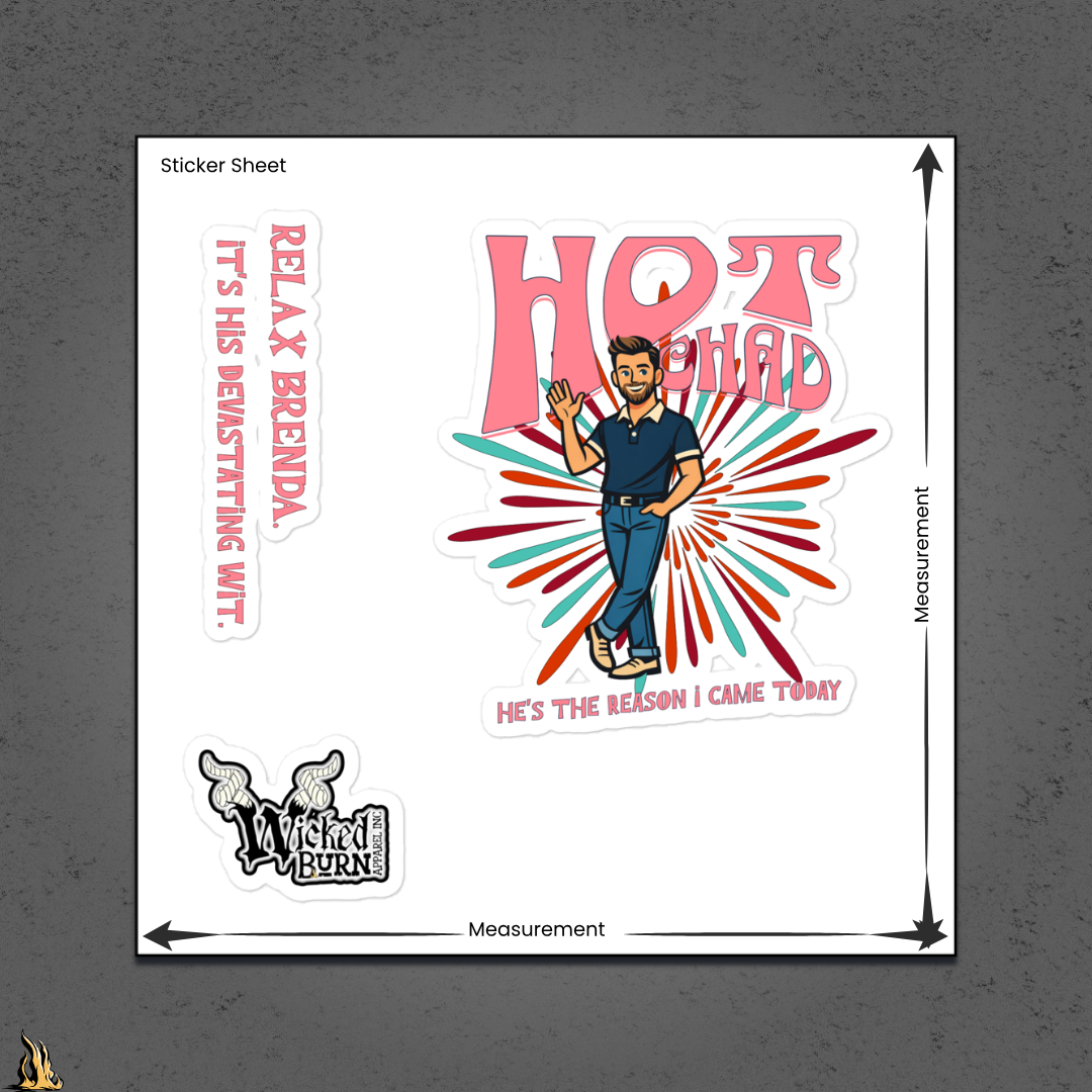 Hot Chad Funny Sticker Pack – Devastating Wit Collection