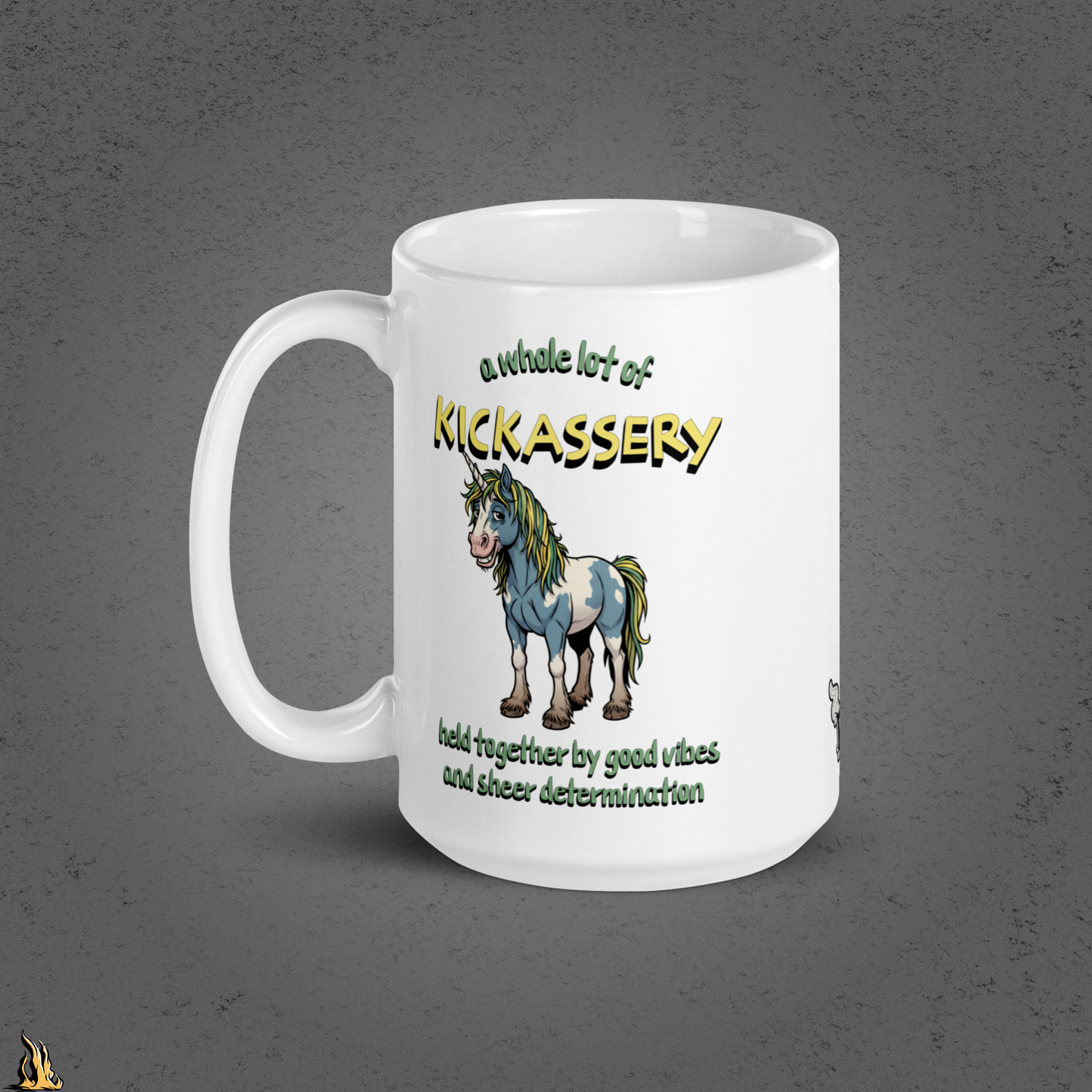 Kickassery, Good Vibes & Petty Spite - Funny Unicorn Mug