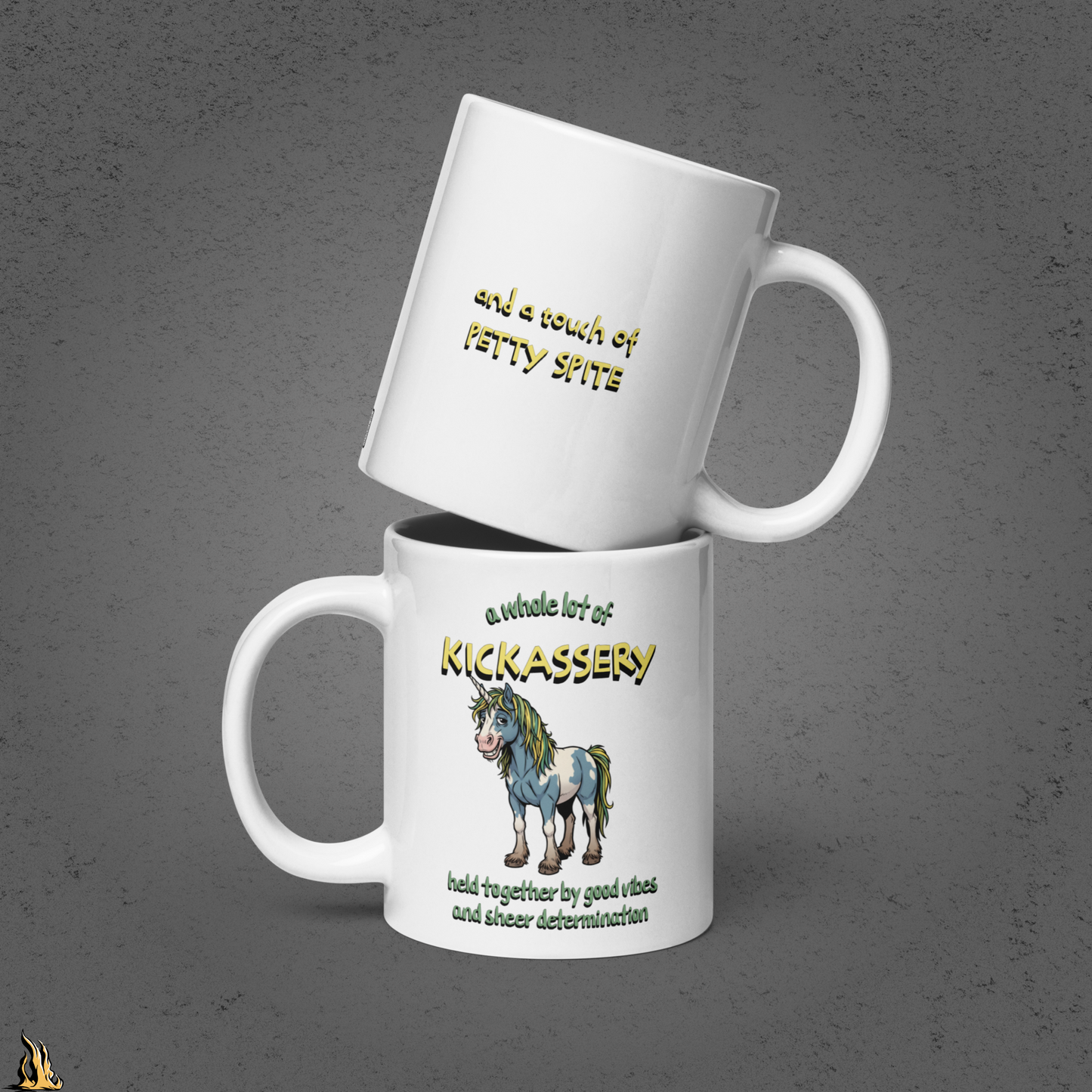 Kickassery, Good Vibes & Petty Spite - Funny Unicorn Mug