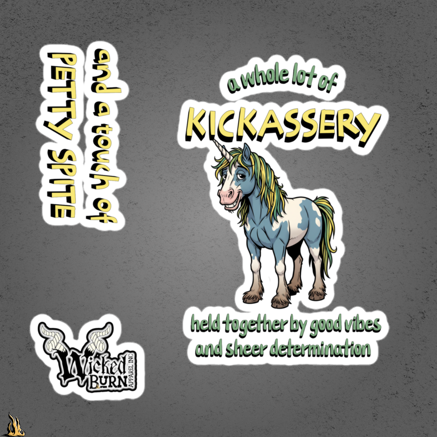 Kickassery, Good Vibes & Petty Spite Unicorn Sticker Pack