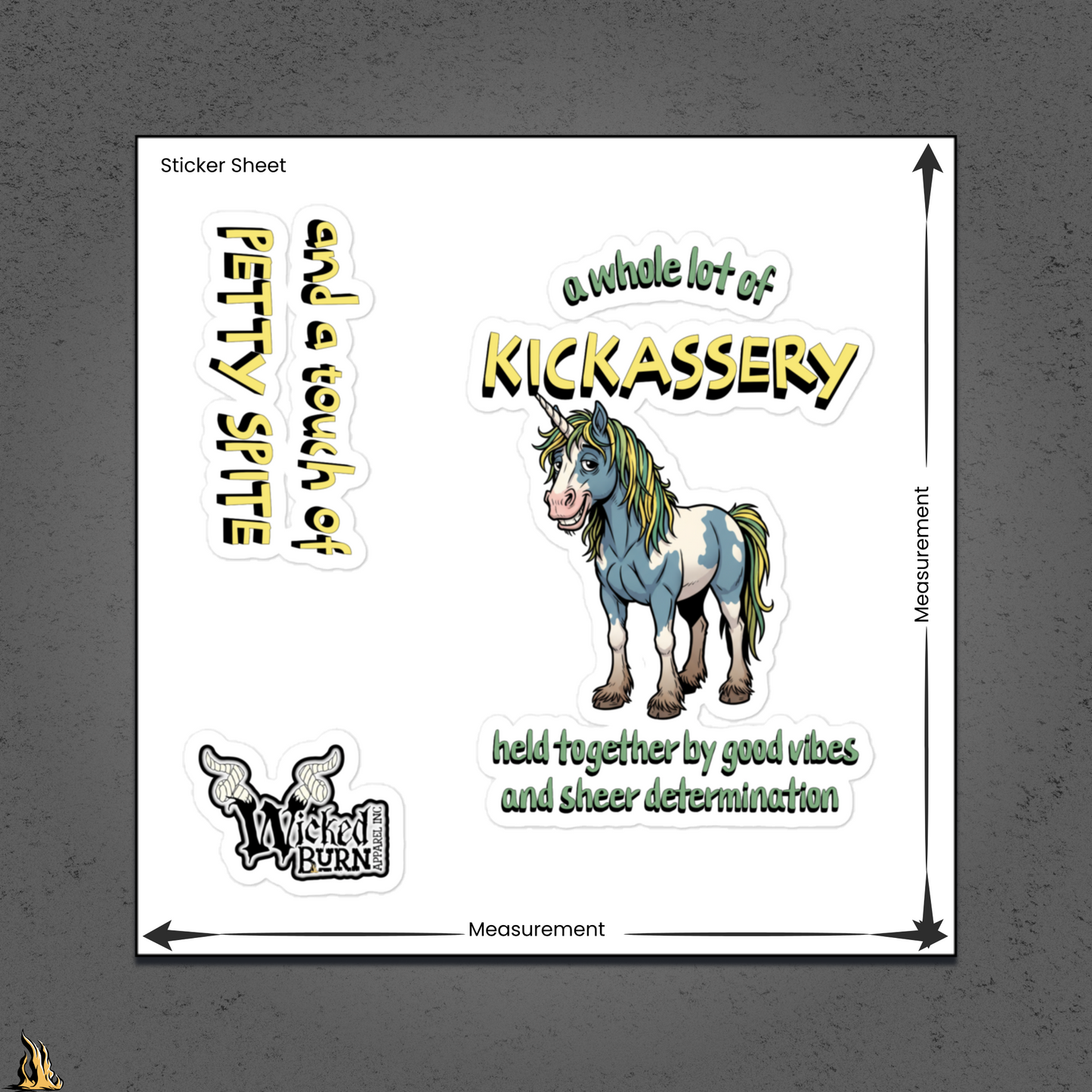 Kickassery, Good Vibes & Petty Spite Unicorn Sticker Pack