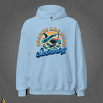 Sharks are Born Swimming - Vintage Great White Shark Graphic Unisex Hoodie 13