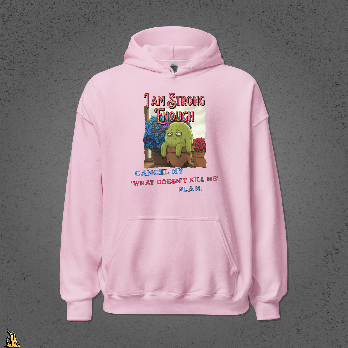 Comfortable & Unbothered Plan — Funny Exhausted Cactus Hoodie