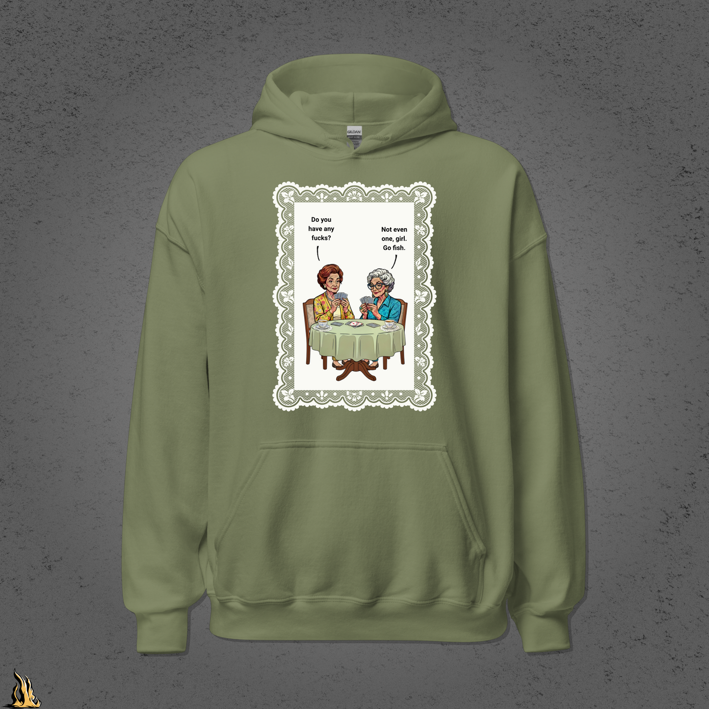 Go Fish Hoodie — No Fucks Given Card Game Unisex Bunnyhug