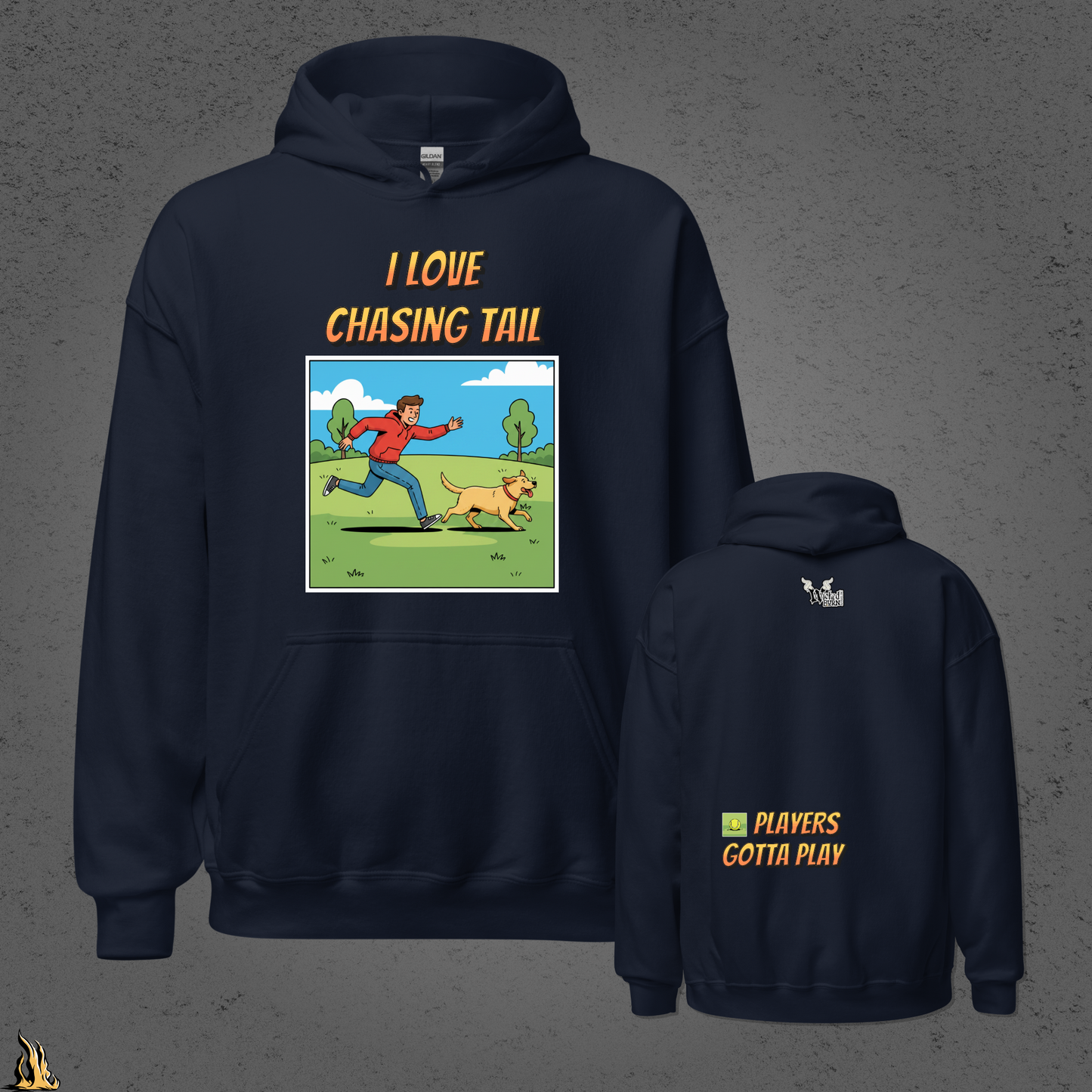 I Love Chasing Tail Unisex Hoodie – Funny Dog & Tennis Ball Bunnyhug