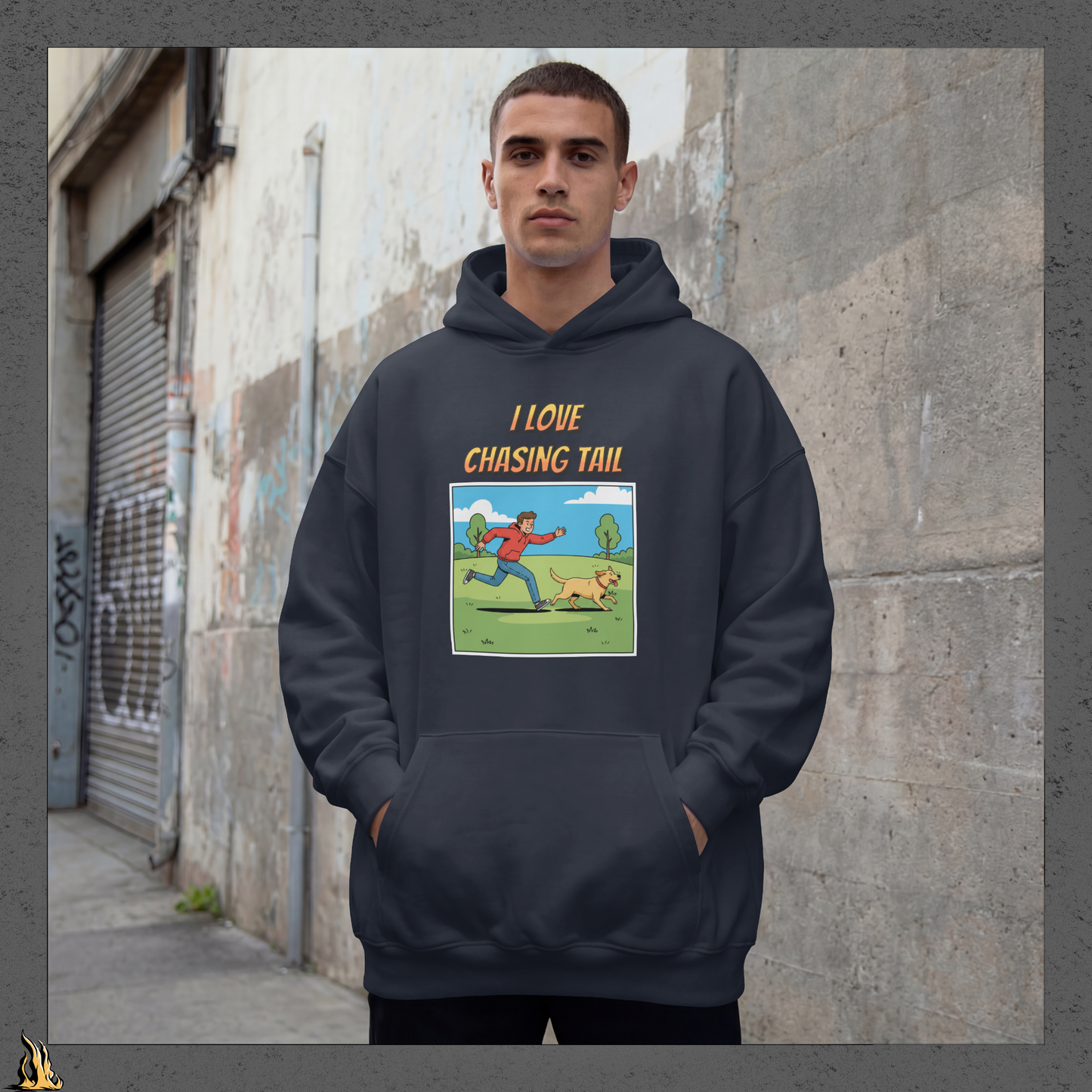 I Love Chasing Tail Unisex Hoodie – Funny Dog & Tennis Ball Bunnyhug
