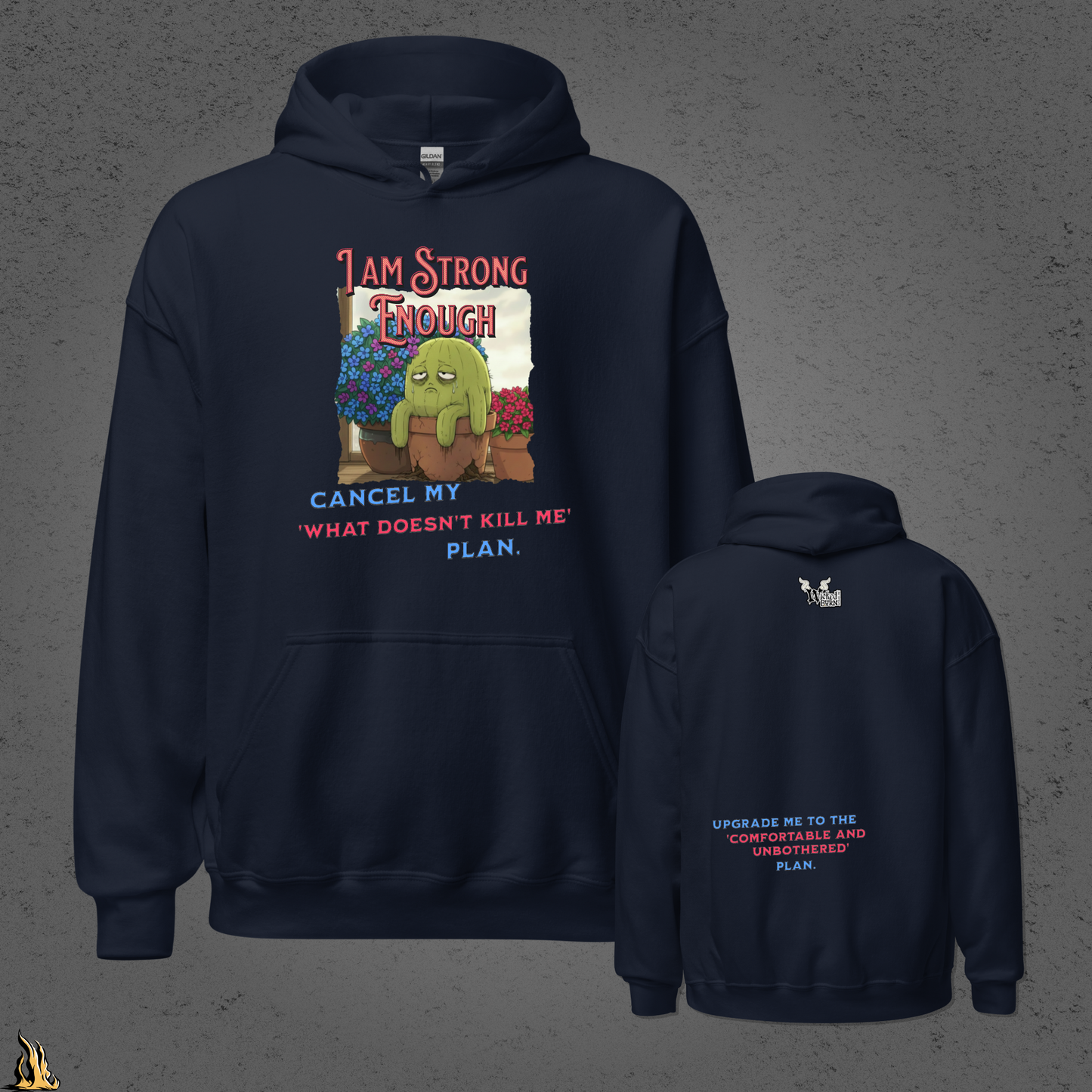 Comfortable & Unbothered Plan — Funny Exhausted Cactus Hoodie